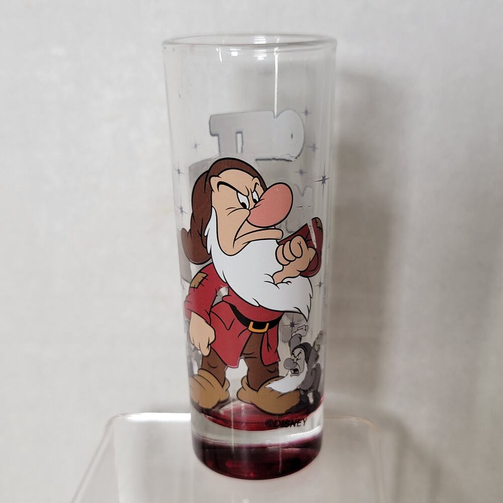Disney Snow White Grumpy "Get Off My Case" Tall Shot Glass